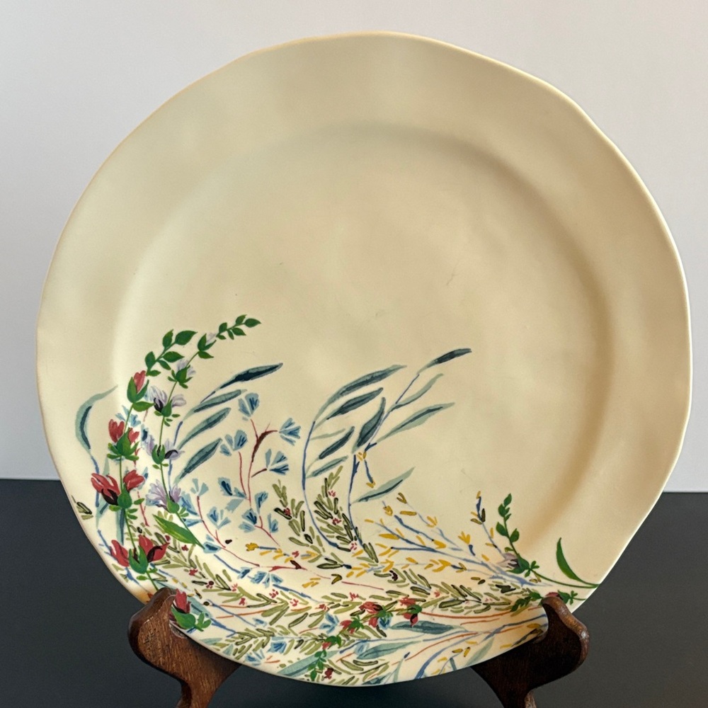 Anthropologie Printemps Dinner Plate Stoneware Wildflowers
